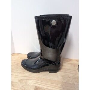 UGG Australia Women's Shaye Tall Rain Boots - Black, US 9